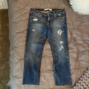 A&F distressed cropped jeans
